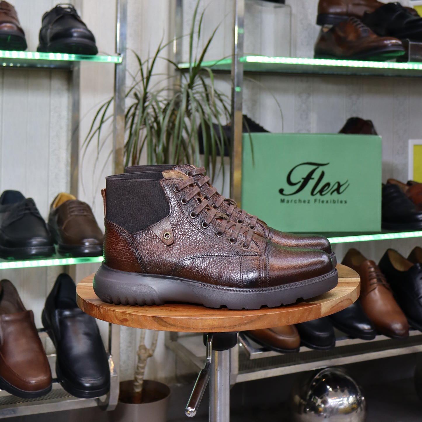 Bottine Chelsea En Cuir Marron f - Assaka
