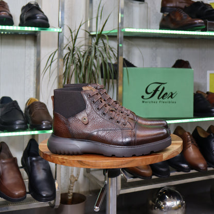 Bottine Chelsea En Cuir Marron f - Assaka