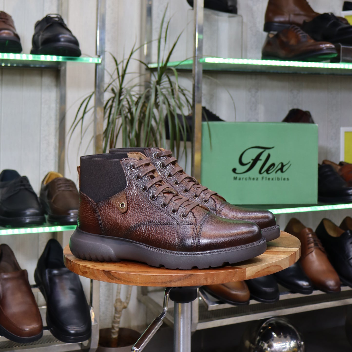Bottine Chelsea En Cuir Marron f - Assaka