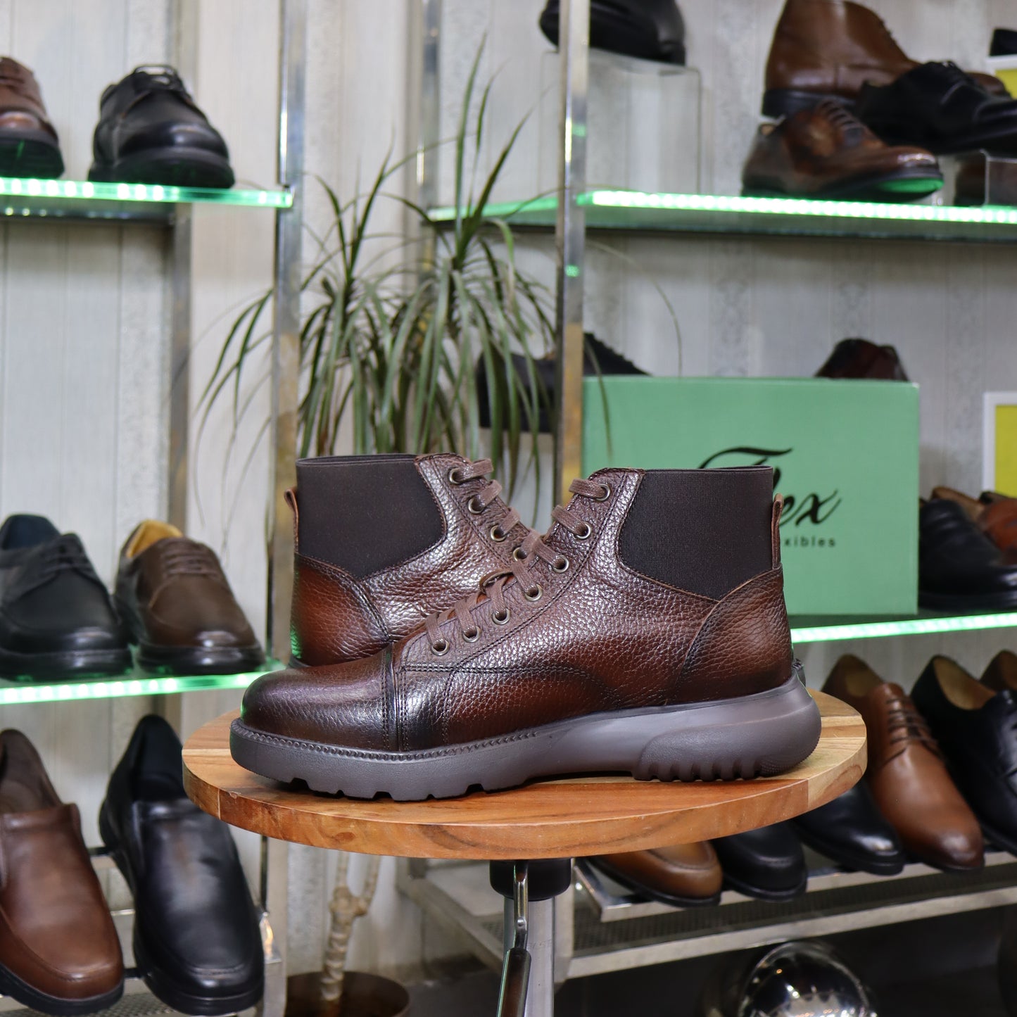 Bottine Chelsea En Cuir Marron f - Assaka