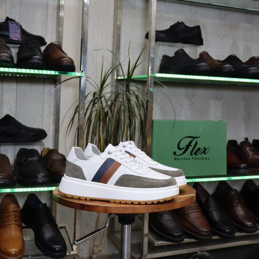 Basket  En Cuir Blanc N -  Azghar