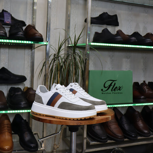 Basket  En Cuir Blanc N -  Azghar