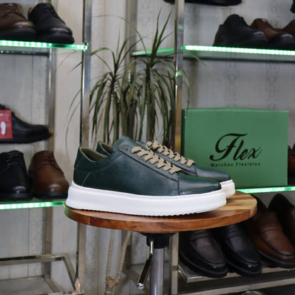 Basket  En Cuir Vert - Essaouira