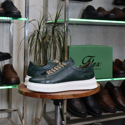 Basket  En Cuir Vert - Essaouira