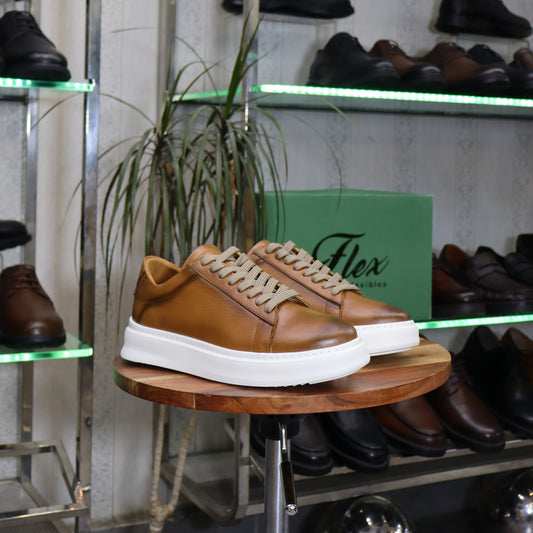 Basket  En Cuir tabac - Essaouira