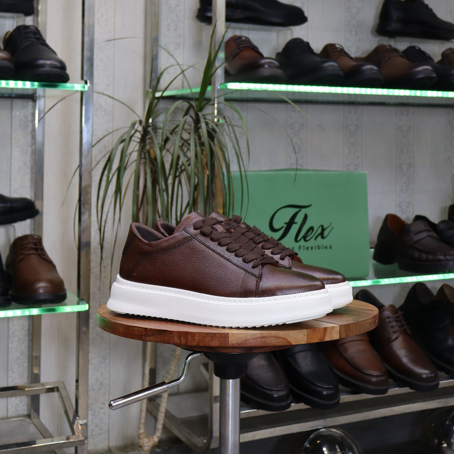 Basket  En Cuir Marron  - Essaouira