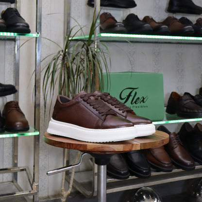 Basket  En Cuir Marron  - Essaouira