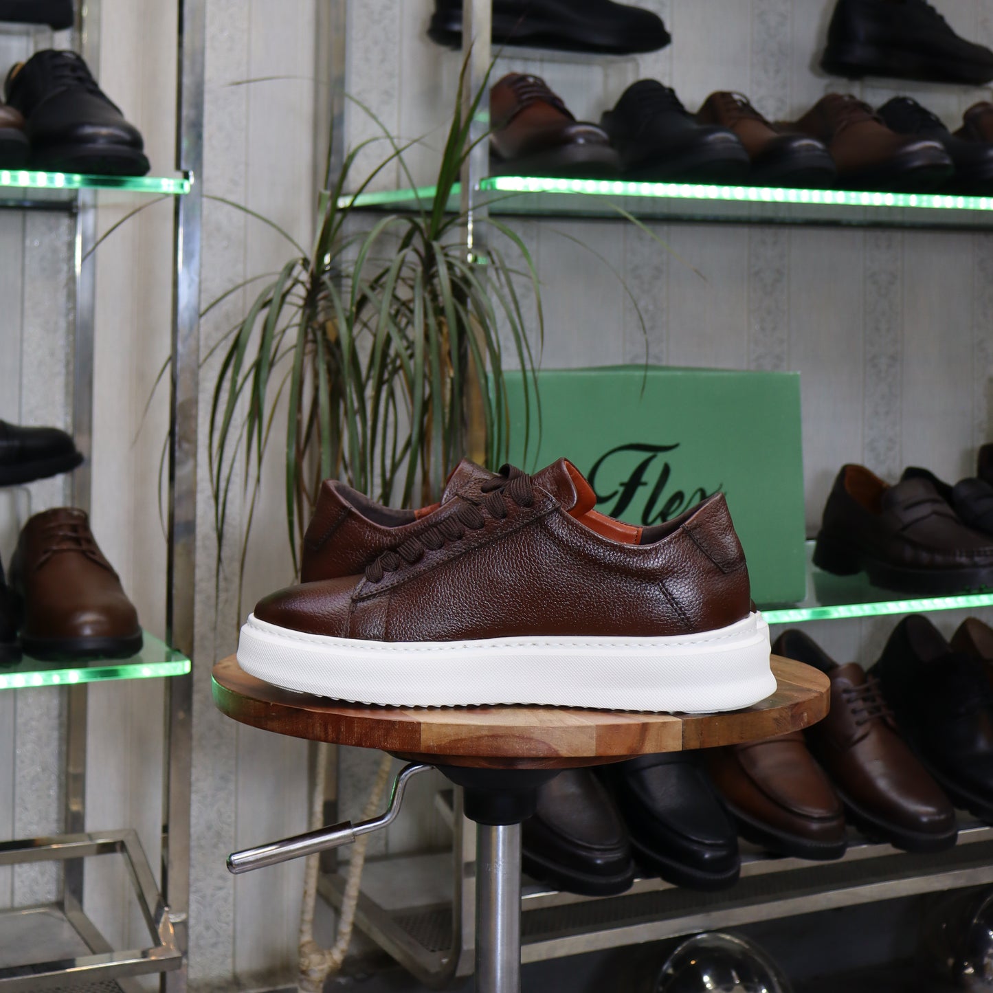 Basket  En Cuir Marron  - Essaouira