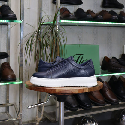 Basket  En Cuir Bleu - Essaouira