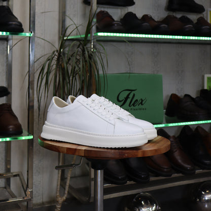 Basket  En Cuir Blanc - Essaouira