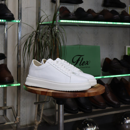 Basket  En Cuir Blanc - Essaouira