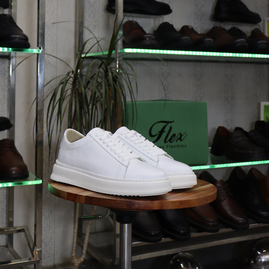 Basket  En Cuir Blanc - Essaouira