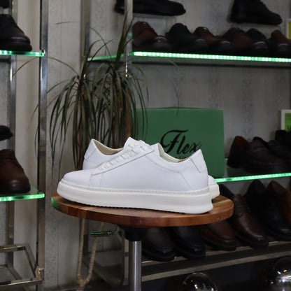 Basket  En Cuir Blanc - Essaouira