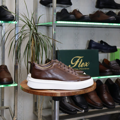 Basket  En Cuir Marron - Meknes