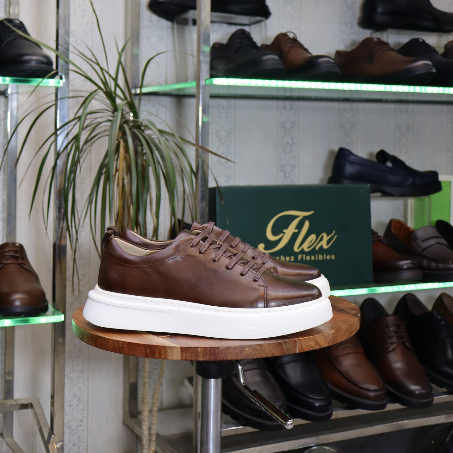 Basket  En Cuir Marron - Meknes