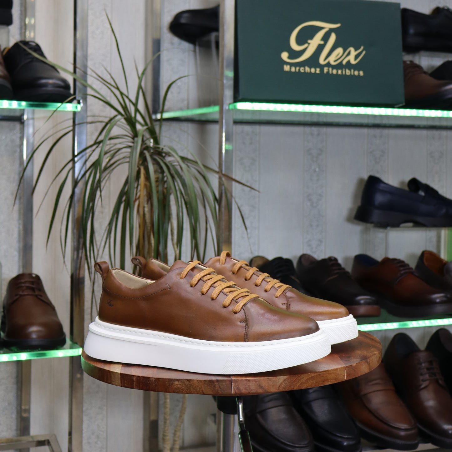 Basket  En Cuir Tabac - Meknes