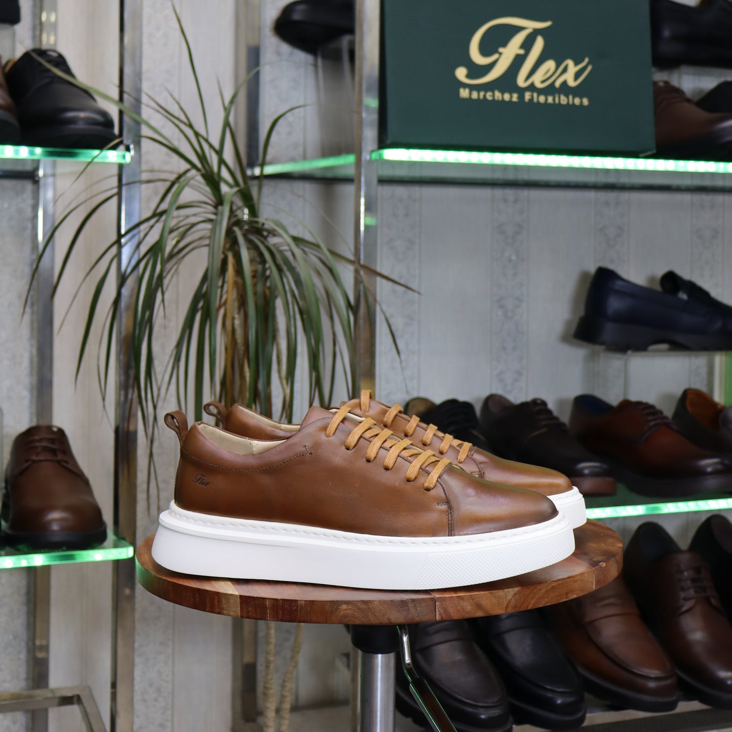 Basket  En Cuir Tabac - Meknes