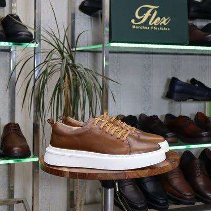 Basket  En Cuir Tabac - Meknes