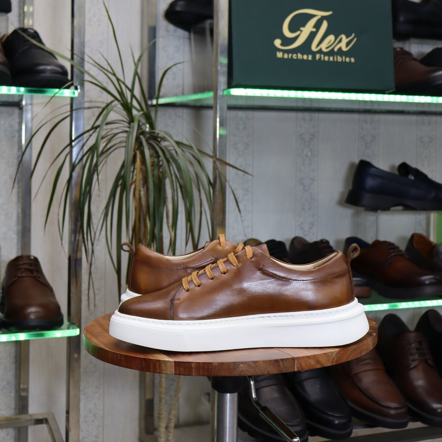 Basket  En Cuir Tabac - Meknes