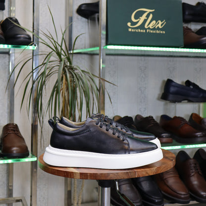 Basket  En Cuir Noir - Meknes