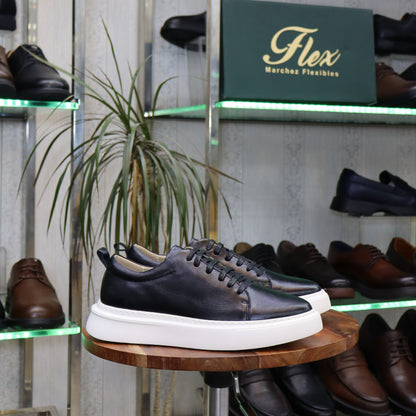 Basket  En Cuir Noir - Meknes