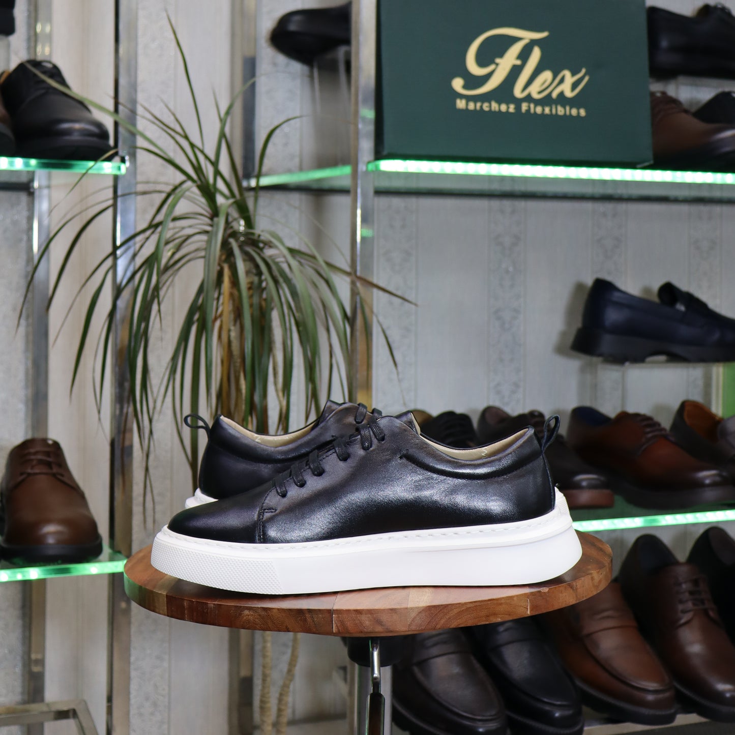 Basket  En Cuir Noir - Meknes