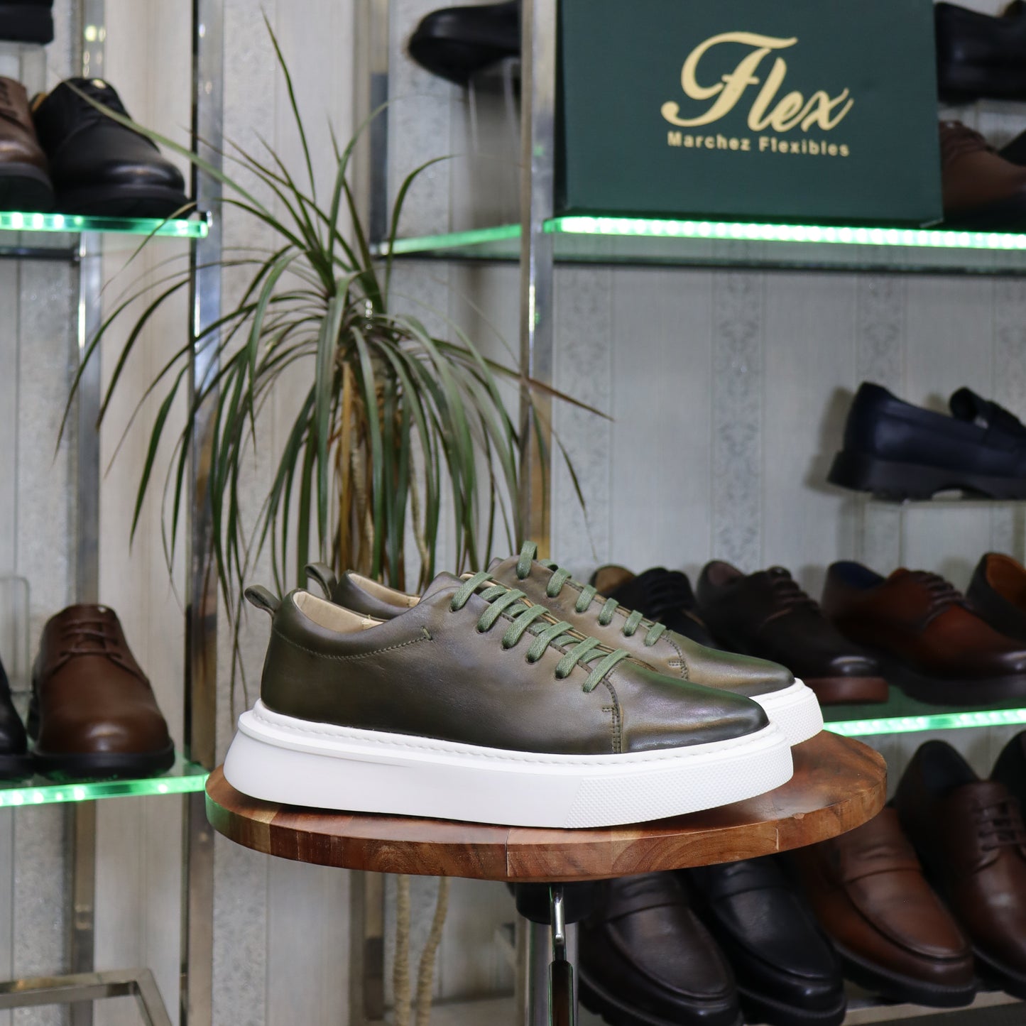 Basket  En Cuir Vert - Meknes