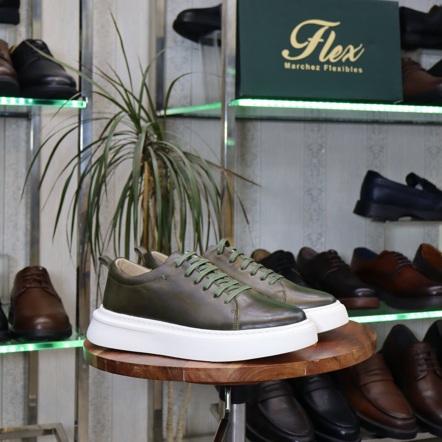 Basket  En Cuir Vert - Meknes