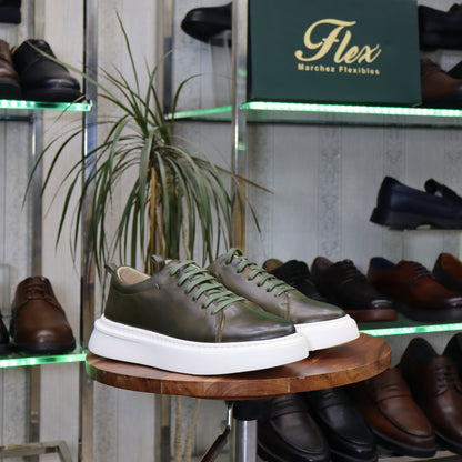 Basket  En Cuir Vert - Meknes