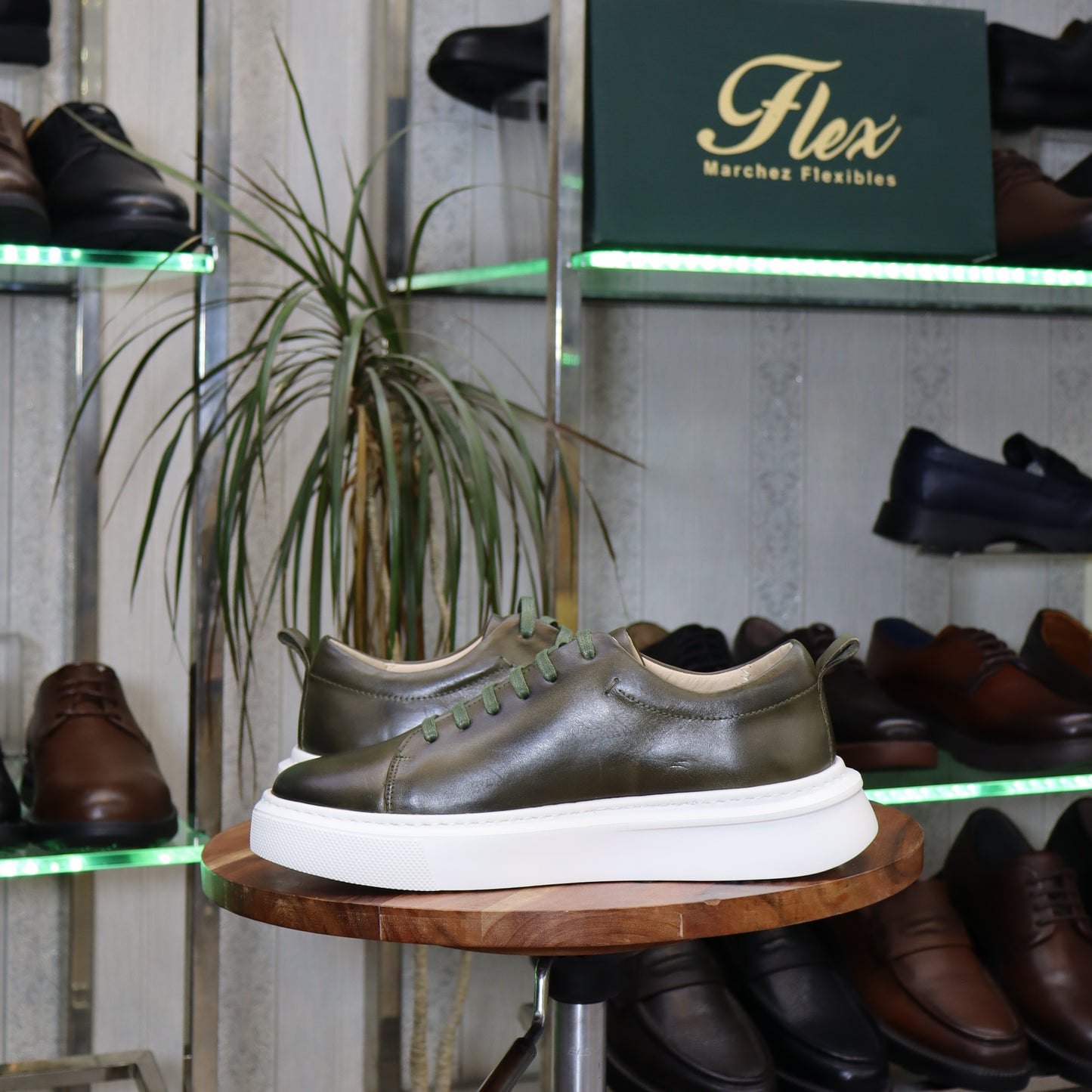 Basket  En Cuir Vert - Meknes