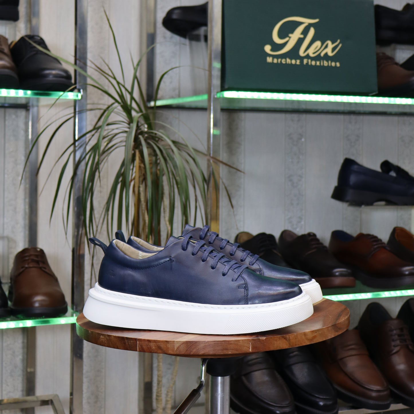 Basket  En Cuir Bleu - Meknes