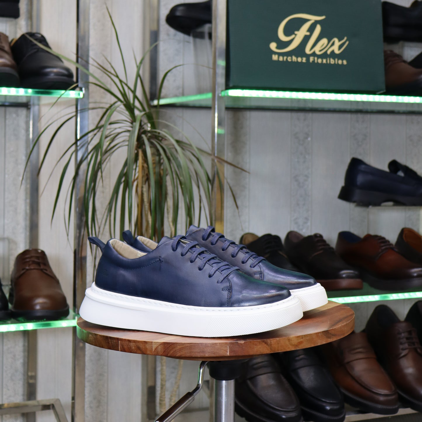 Basket  En Cuir Bleu - Meknes