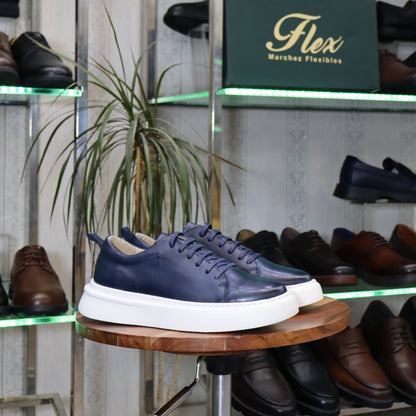 Basket  En Cuir Bleu - Meknes