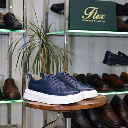 Basket  En Cuir Bleu - Meknes