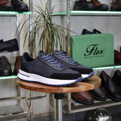 Basket  En Cuir Noir - Tamesna