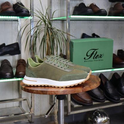 Basket  En Cuir Vert - Tamesna