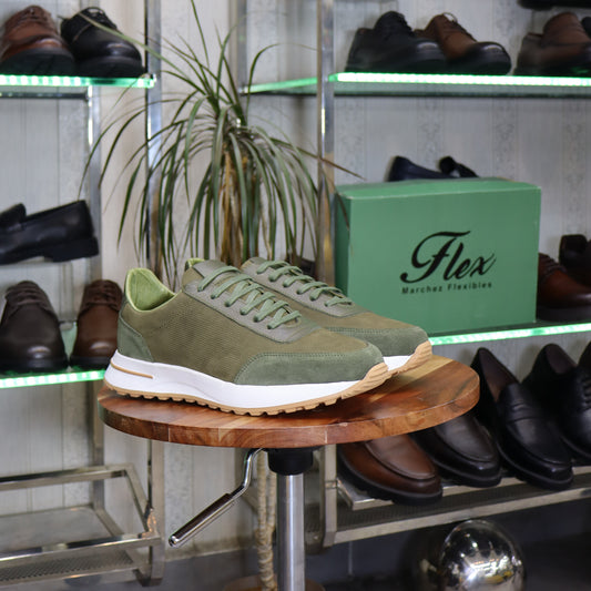 Basket  En Cuir Vert - Tamesna