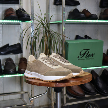 Basket  En Cuir Beige - Temasna