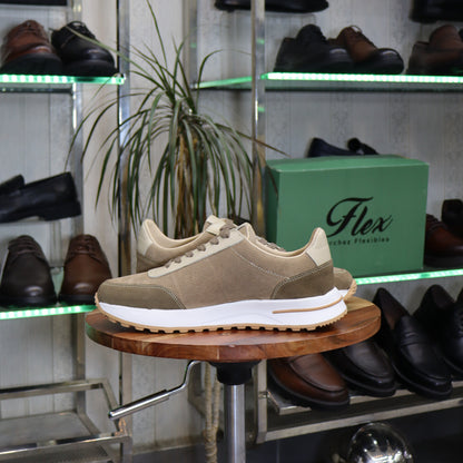 Basket  En Cuir Beige - Temasna