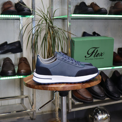 Basket  En Cuir Bleu - Tamesna