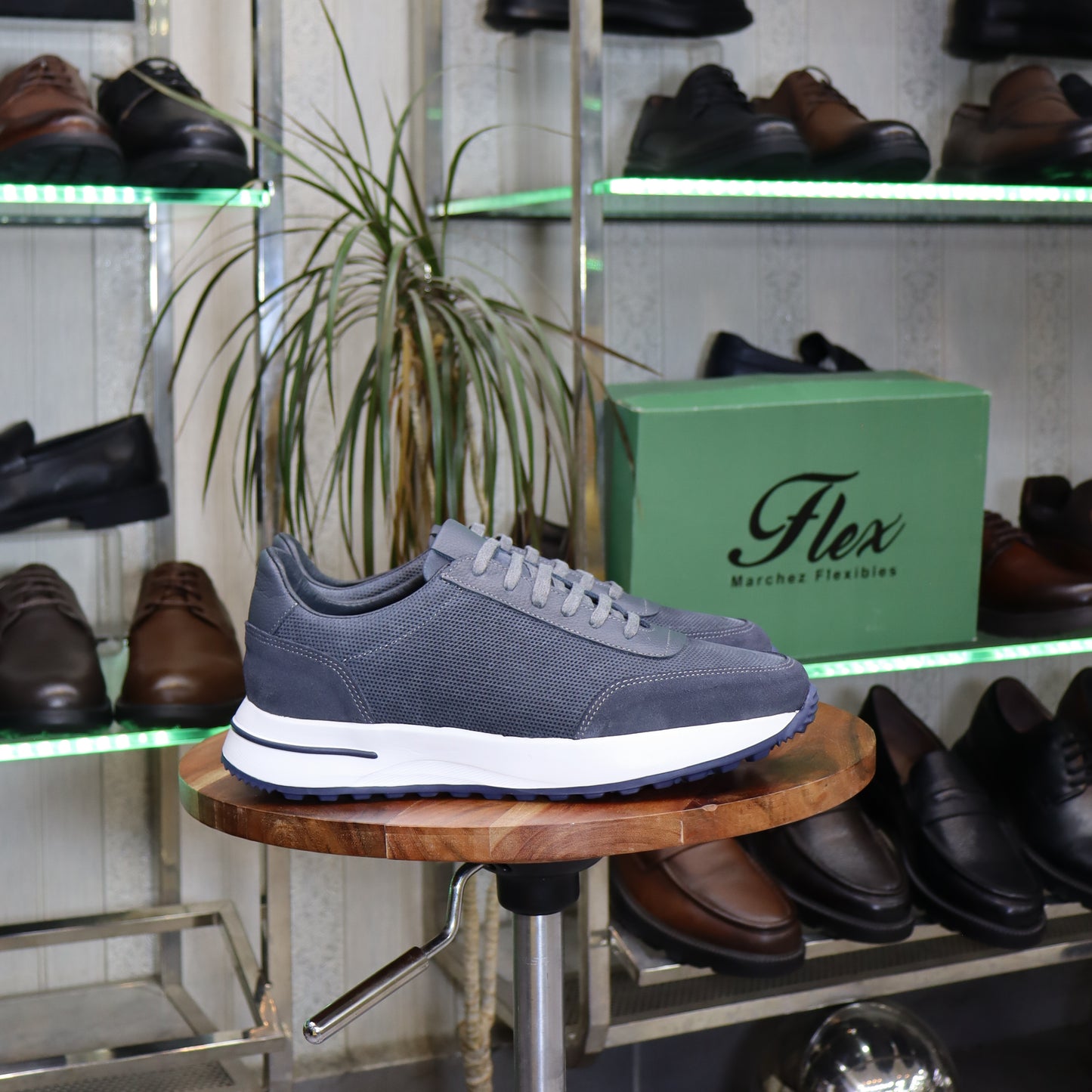 Basket  En Cuir Grise - Tamesna