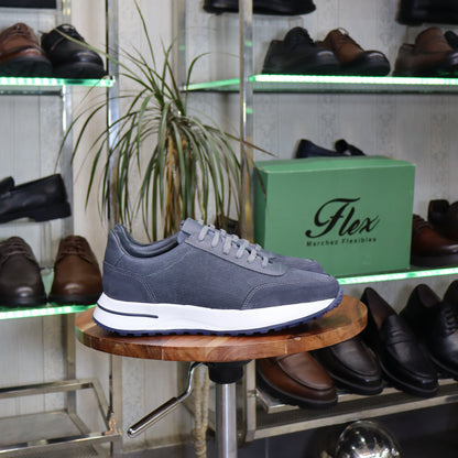 Basket  En Cuir Grise - Tamesna