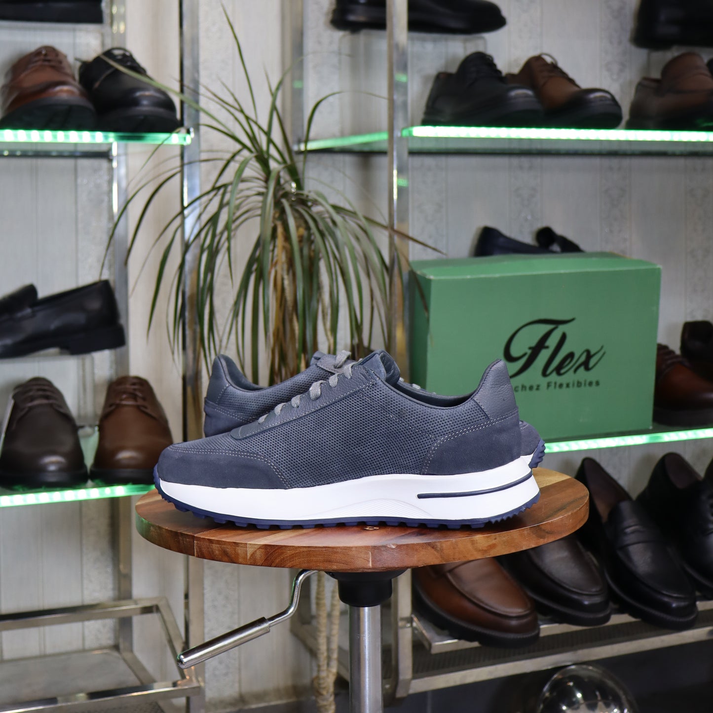 Basket  En Cuir Grise - Tamesna