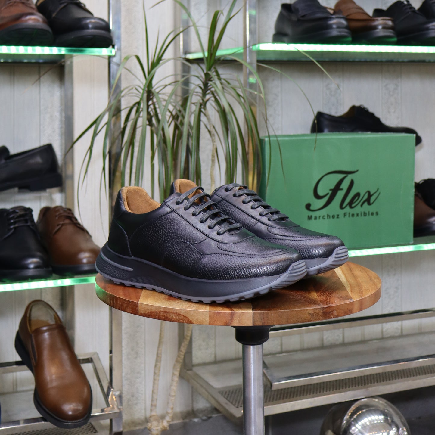 Basket  En Cuir Noir - kénitra