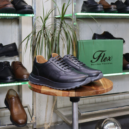 Basket  En Cuir Noir - kénitra