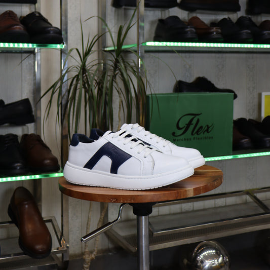 Basket  En Cuir Bleu -  Nador