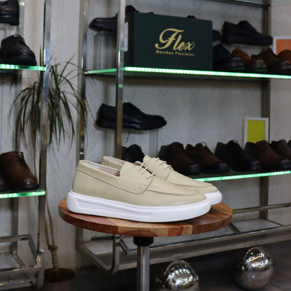 Chaussure En Cuir Beige -  Sefrou