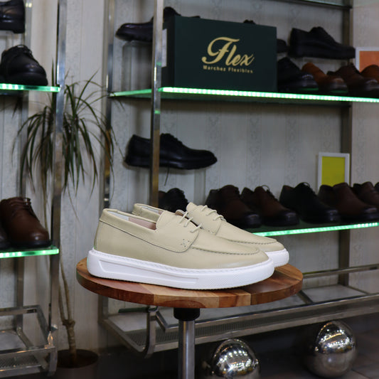 Chaussure En Cuir Beige -  Sefrou