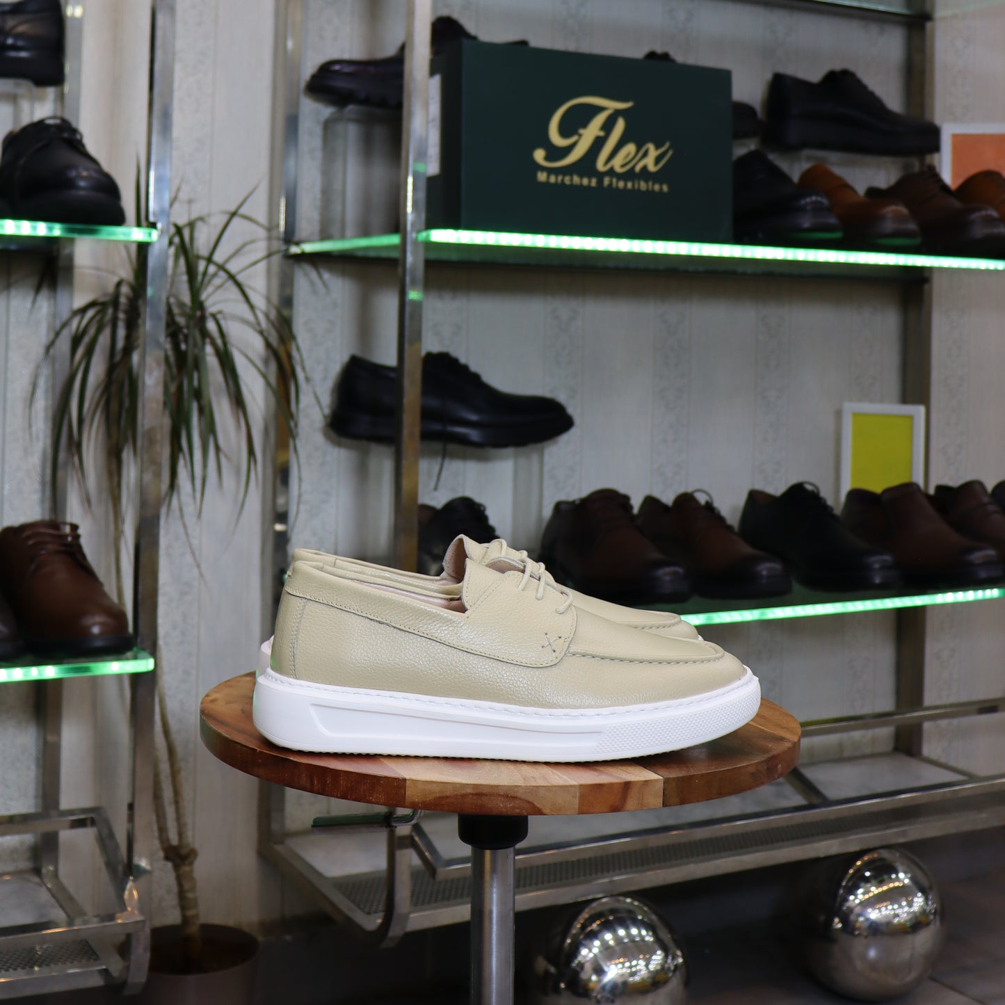 Chaussure En Cuir Beige -  Sefrou
