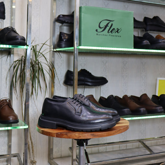 Chaussures Homme En Cuir Noir - Demnate